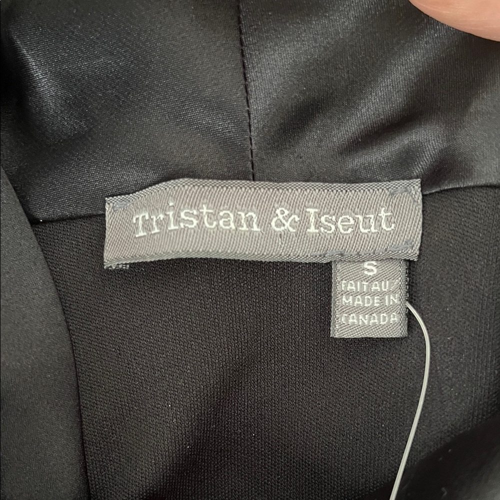 NEW Tristan & Iseut Elegant Black Dress with Neck tie Bow & ruffle bodice detail - Picture 7 of 9